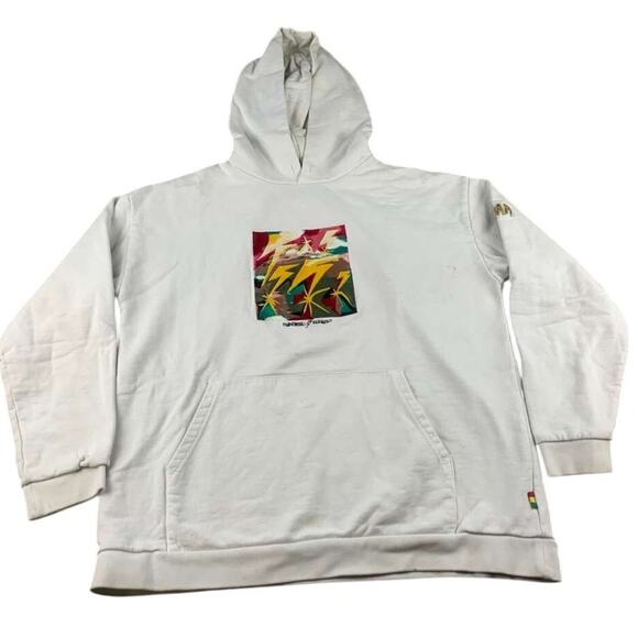 Element x Bad Brains Hoodie Men M White Pullover Embroider Graphic Collab Hooded - Picture 1 of 8